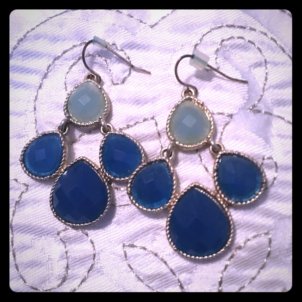 Seafoam and blue earrings